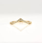 0.17 TCW Round Cut Curved Moissanite Wedding Band 1